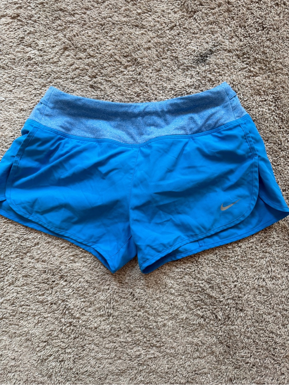 Nike Dri-Fit Women's Bright Blue Athletic Shorts w/ Built in Underwear, Size XS